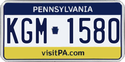 PA license plate KGM1580