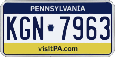 PA license plate KGN7963