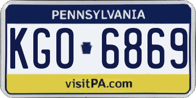 PA license plate KGO6869
