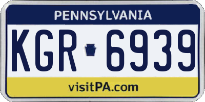 PA license plate KGR6939