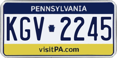 PA license plate KGV2245