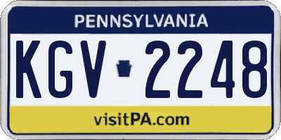 PA license plate KGV2248