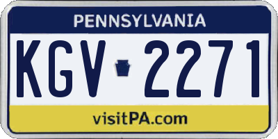 PA license plate KGV2271