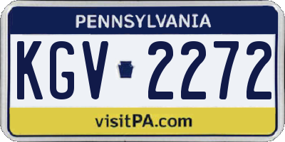 PA license plate KGV2272