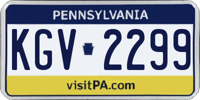PA license plate KGV2299
