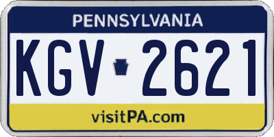 PA license plate KGV2621