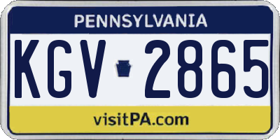 PA license plate KGV2865