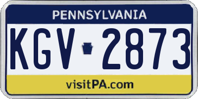 PA license plate KGV2873