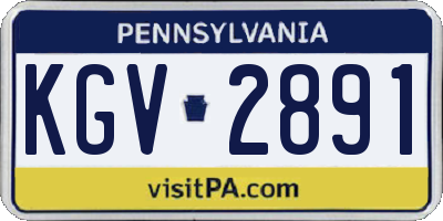PA license plate KGV2891