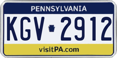 PA license plate KGV2912