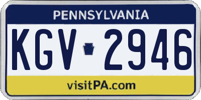 PA license plate KGV2946