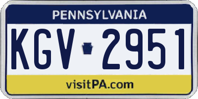 PA license plate KGV2951