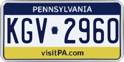 PA license plate KGV2960
