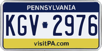 PA license plate KGV2976