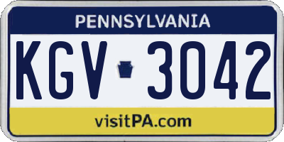 PA license plate KGV3042