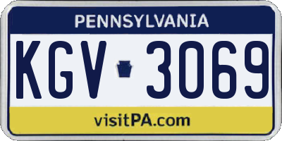 PA license plate KGV3069