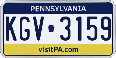PA license plate KGV3159