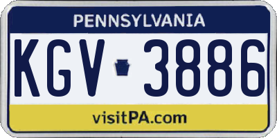 PA license plate KGV3886