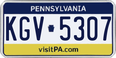 PA license plate KGV5307