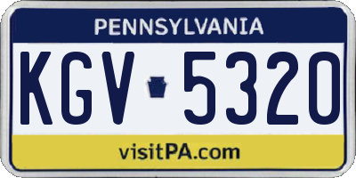 PA license plate KGV5320