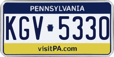 PA license plate KGV5330