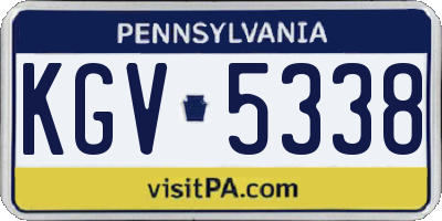 PA license plate KGV5338