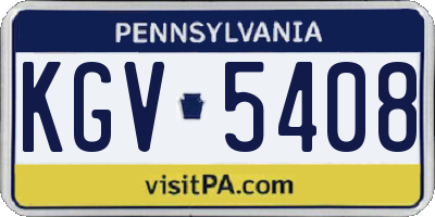 PA license plate KGV5408