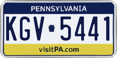 PA license plate KGV5441