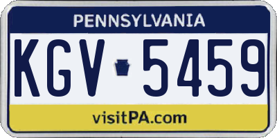 PA license plate KGV5459