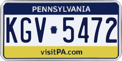 PA license plate KGV5472