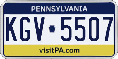 PA license plate KGV5507