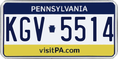 PA license plate KGV5514