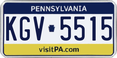PA license plate KGV5515