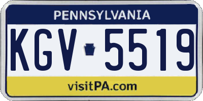PA license plate KGV5519