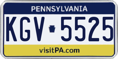 PA license plate KGV5525