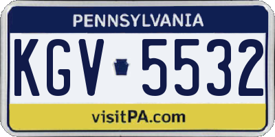 PA license plate KGV5532