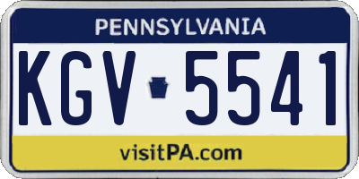 PA license plate KGV5541