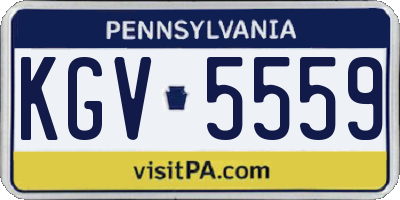 PA license plate KGV5559