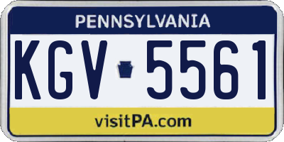 PA license plate KGV5561