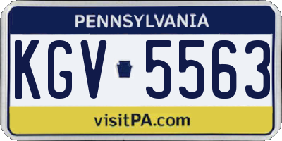 PA license plate KGV5563
