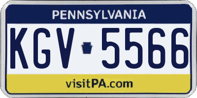 PA license plate KGV5566