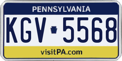 PA license plate KGV5568