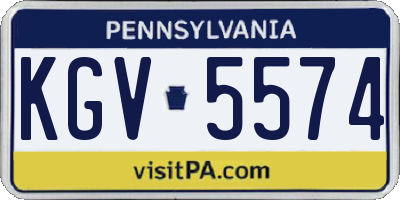 PA license plate KGV5574