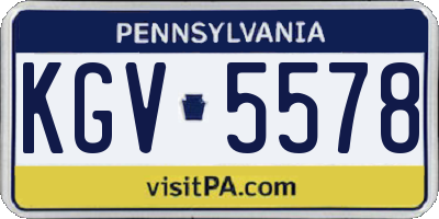 PA license plate KGV5578