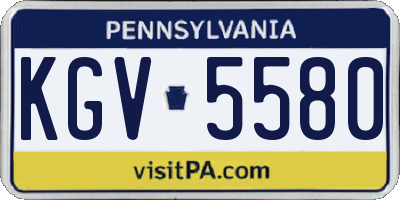 PA license plate KGV5580