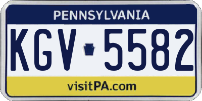PA license plate KGV5582