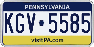 PA license plate KGV5585