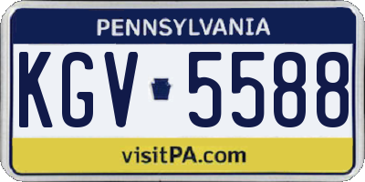 PA license plate KGV5588