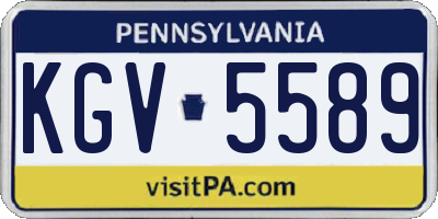 PA license plate KGV5589