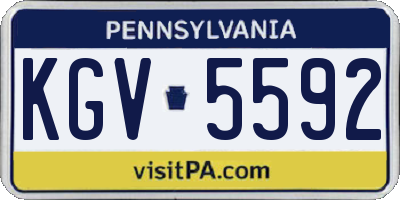 PA license plate KGV5592